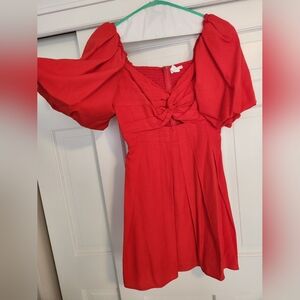 ASTR Serilsa Cutout Puff Sleeve Mini Dress Large